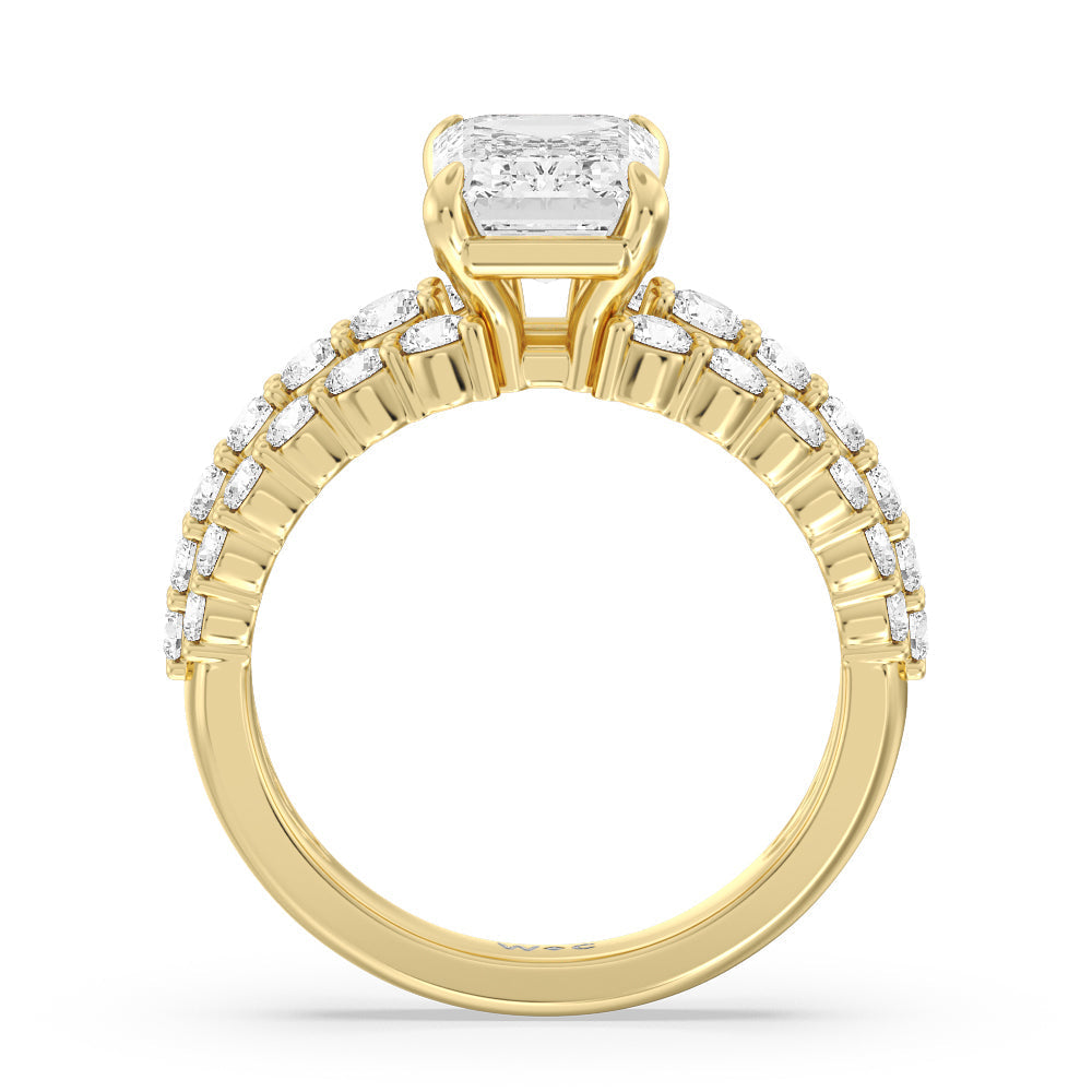 Emerald Cut The Park Avenue Ring with Lab Grown Diamond in 14KT Yellow Gold view 4
