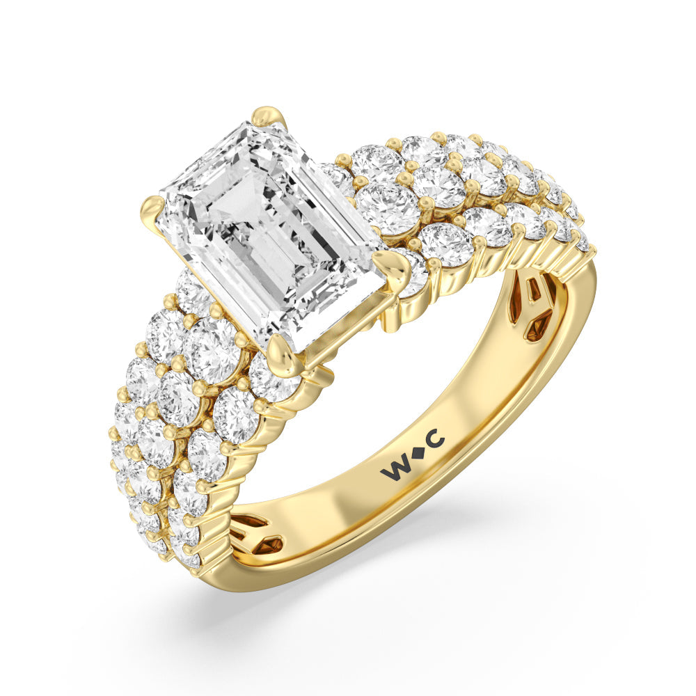 Emerald Cut The Park Avenue Ring with Lab Grown Diamond in 14KT Yellow Gold view 5
