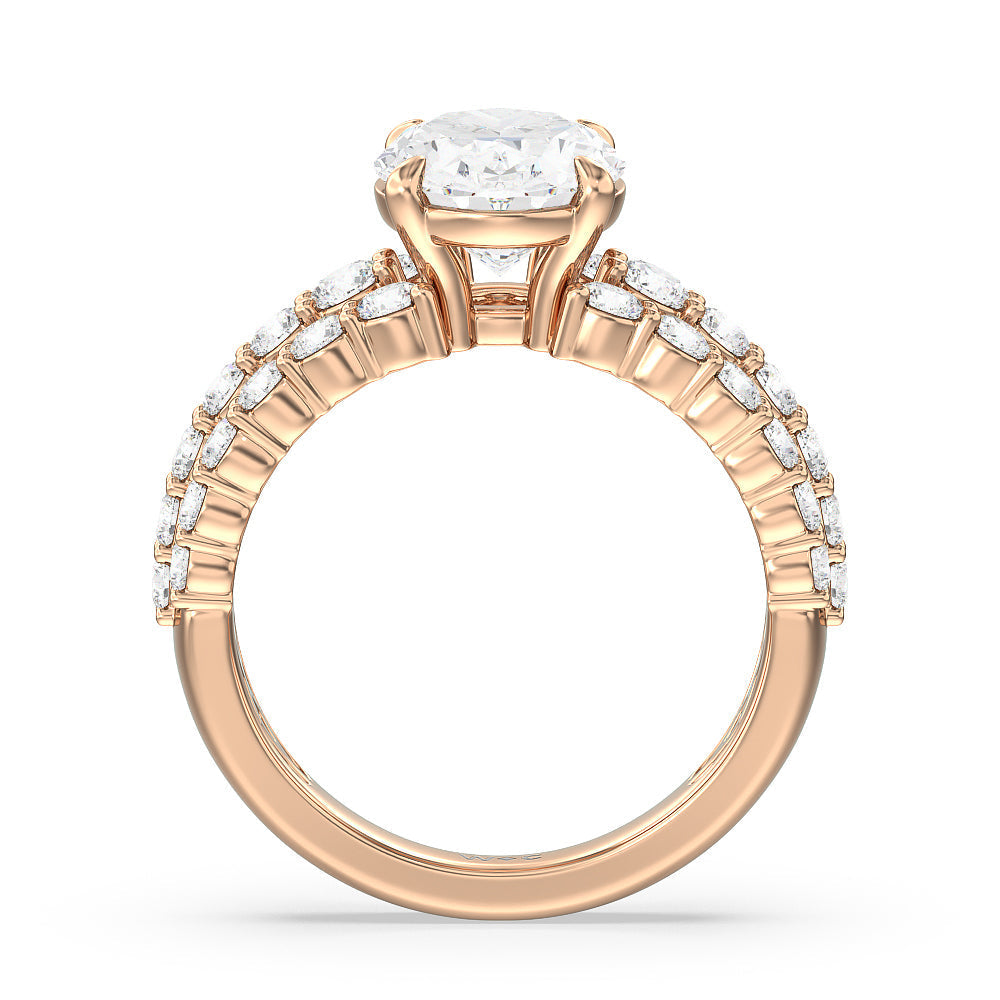 Oval Cut The Park Avenue Ring with Lab Grown Diamond in 14KT Rose Gold view 5

