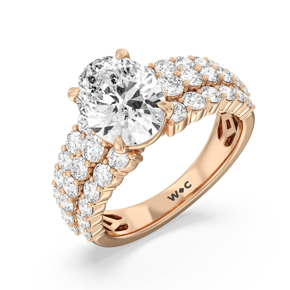 Oval Cut The Park Avenue Ring with Lab Grown Diamond in 14KT Rose Gold view 6
