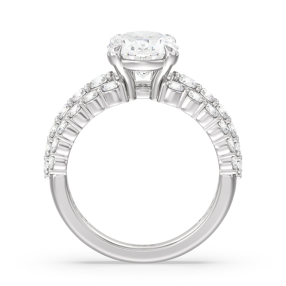 Oval Cut The Park Avenue Ring with Lab Grown Diamond in 14KT Platinum view 5
