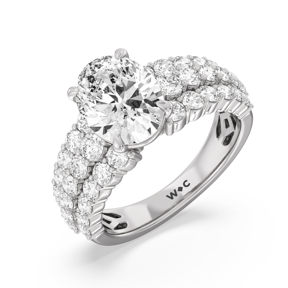 Oval Cut The Park Avenue Ring with Lab Grown Diamond in 14KT Platinum view 6
