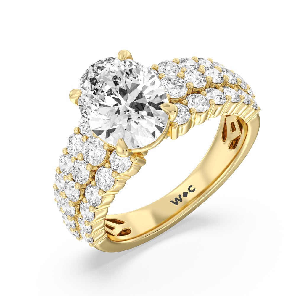 Oval Cut The Park Avenue Ring with Lab Grown Diamond in 14KT Yellow Gold view 6
