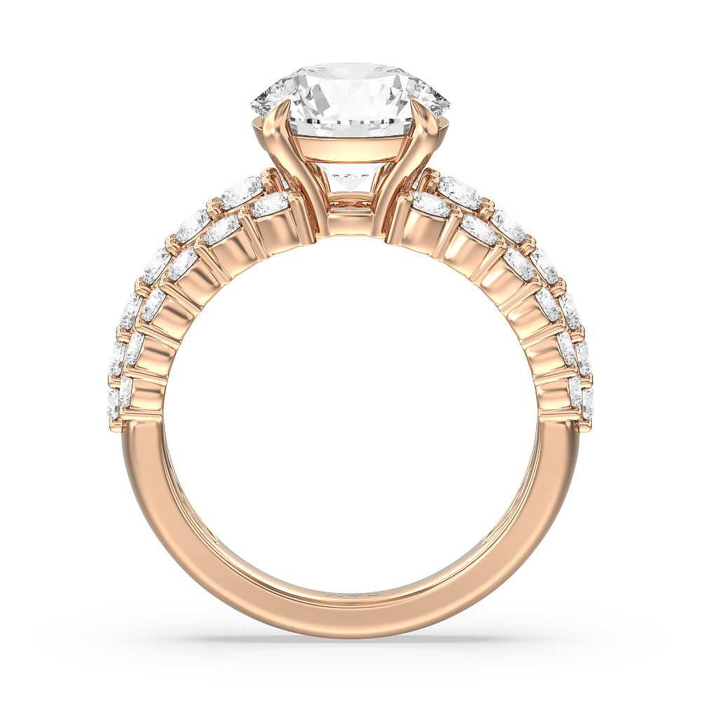 Round Cut The Park Avenue Ring with Lab Grown Diamond in 14KT Rose Gold view 5
