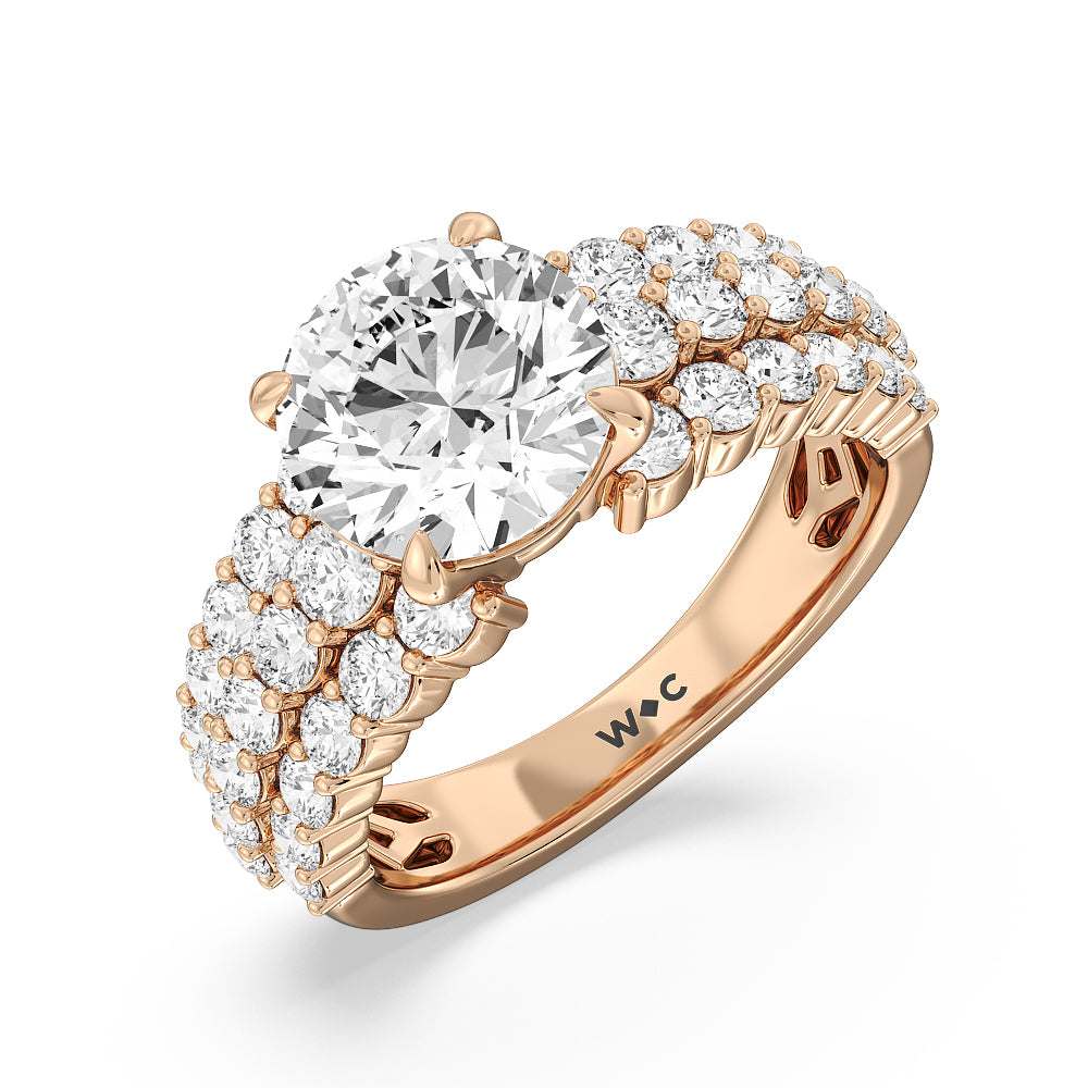 Round Cut The Park Avenue Ring with Lab Grown Diamond in 14KT Rose Gold view 6
