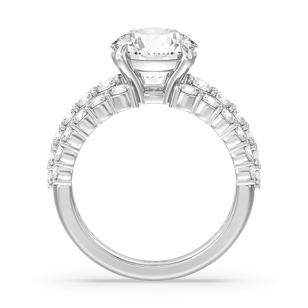 Round Cut The Park Avenue Ring with Lab Grown Diamond in 14KT Platinum view 5
