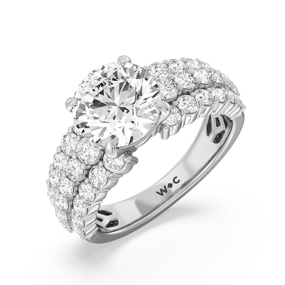 Round Cut The Park Avenue Ring with Lab Grown Diamond in 14KT Platinum view 6
