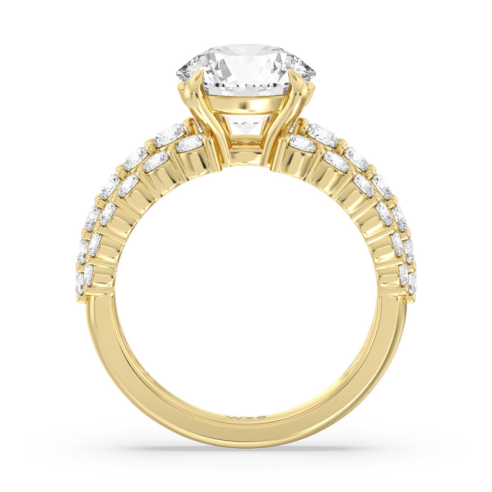Round Cut The Park Avenue Ring with Lab Grown Diamond in 14KT Yellow Gold view 5
