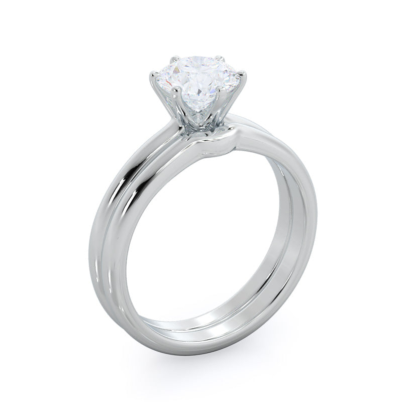 Oval Cut Luminous Six Prong Solitaire Diamond Ring with Lab Grown Diamond in 14KT Rose Gold view 4
