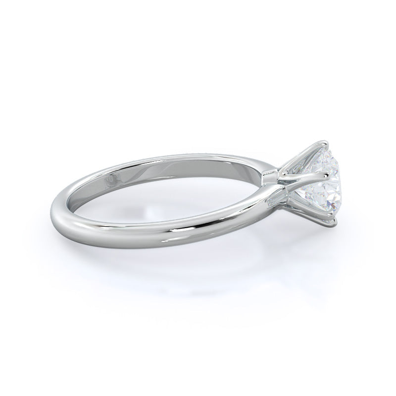 Round Cut Luminous Six Prong Solitaire Diamond Ring with Lab Grown Diamond in 14KT Platinum view 3
