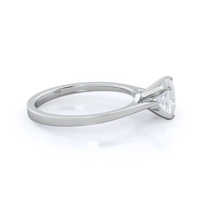 Cushion Cut Sleek Cathedral Solitaire Engagement Ring with Lab Grown Diamond in 14KT Platinum view 3
