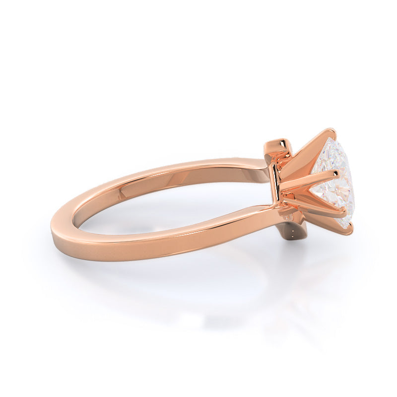 Oval Cut Flourish Solitaire Diamond Engagement Ring with Lab Grown Diamond in 14KT Rose Gold view 3
