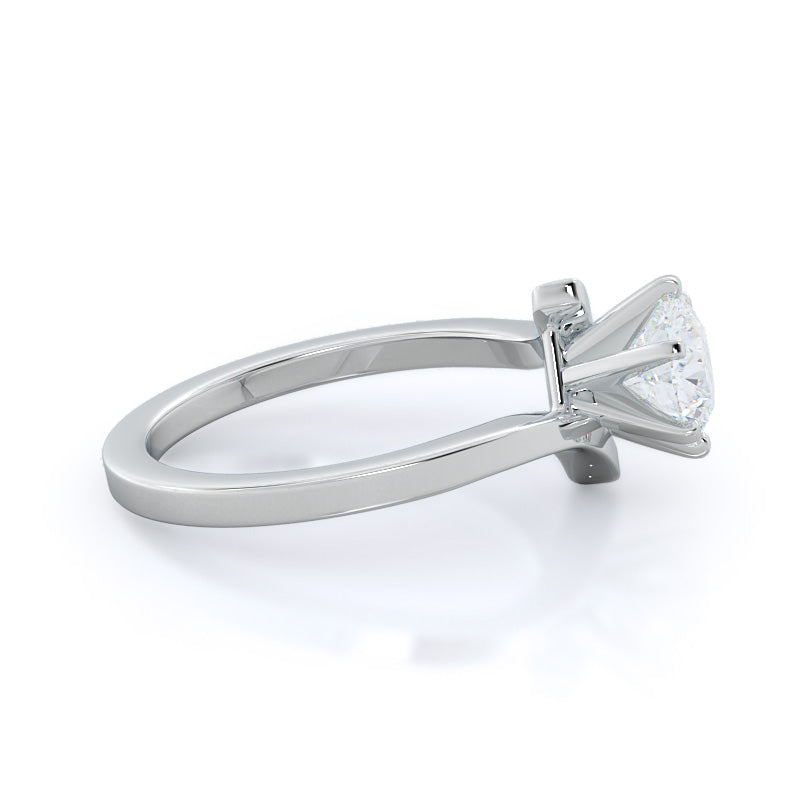 Flourish Solitaire Diamond Engagement Ring with Round Cut Diamond in 14KT Platinum view 3
