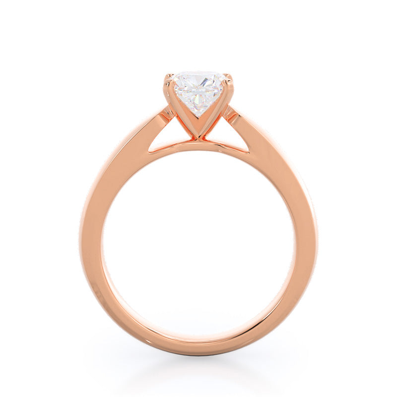 Cushion Cut Open Cathedral Diamond Engagement Ring with Lab Grown Diamond in 14KT Rose Gold view 2
