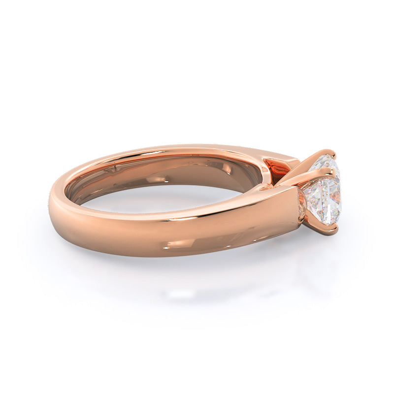 Cushion Cut Open Cathedral Diamond Engagement Ring with Lab Grown Diamond in 14KT Rose Gold view 3
