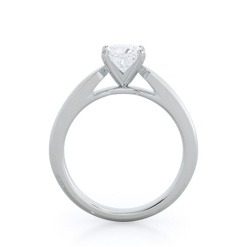 Cushion Cut Open Cathedral Diamond Engagement Ring with Lab Grown Diamond in 14KT Platinum view 2
