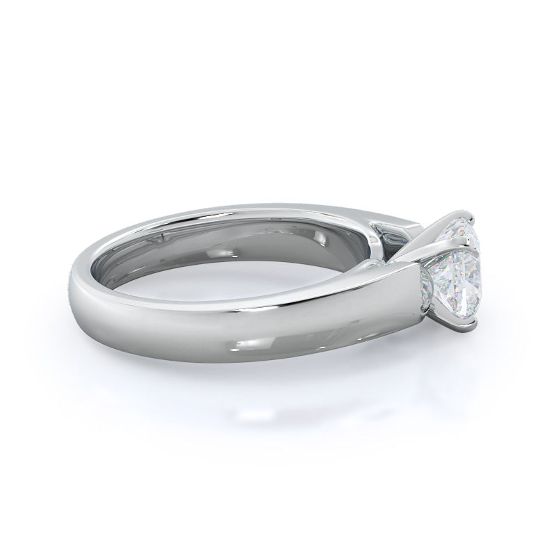 Cushion Cut Open Cathedral Diamond Engagement Ring with Lab Grown Diamond in 14KT Platinum view 3
