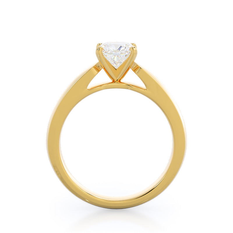 Cushion Cut Open Cathedral Diamond Engagement Ring with Lab Grown Diamond in 14KT Yellow Gold view 2
