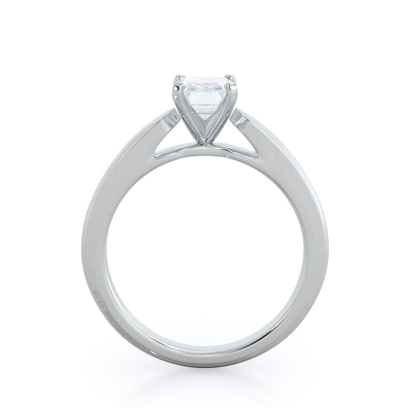 Emerald Cut Open Cathedral Diamond Engagement Ring with Lab Grown Diamond in 14KT Platinum view 2
