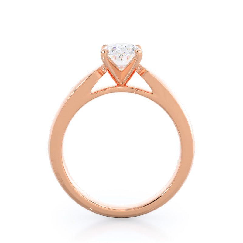 Oval Cut Open Cathedral Diamond Engagement Ring with Lab Grown Diamond in 14KT Rose Gold view 2
