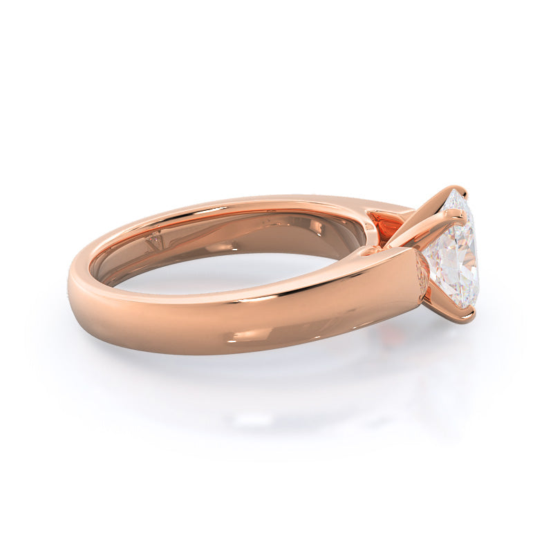 Oval Cut Open Cathedral Diamond Engagement Ring with Lab Grown Diamond in 14KT Rose Gold view 3
