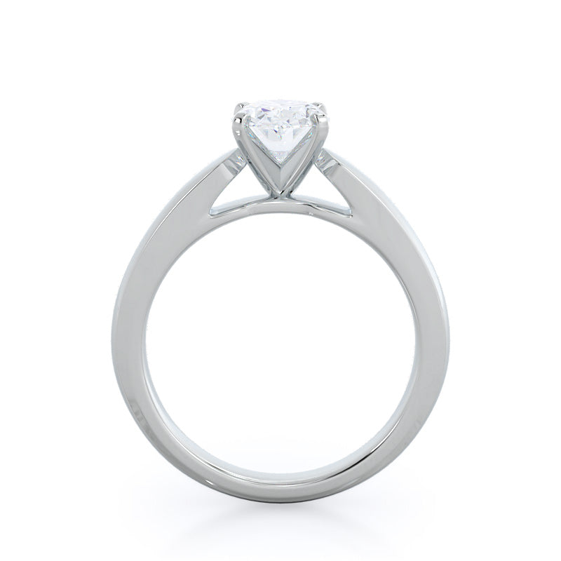 Oval Cut Open Cathedral Diamond Engagement Ring with Lab Grown Diamond in 14KT Platinum view 2
