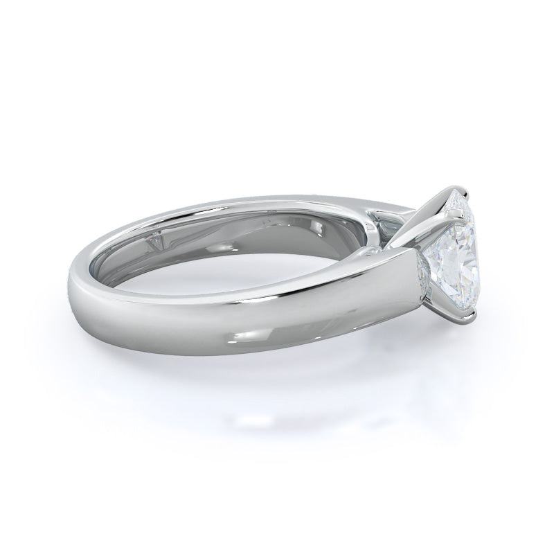 Oval Cut Open Cathedral Diamond Engagement Ring with Lab Grown Diamond in 14KT Platinum view 3
