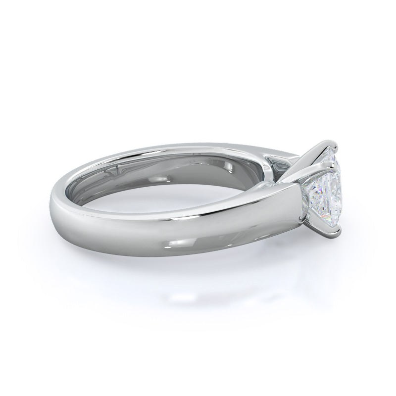 Princess Cut Open Cathedral Diamond Engagement Ring with Lab Grown Diamond in 14KT Platinum view 3
