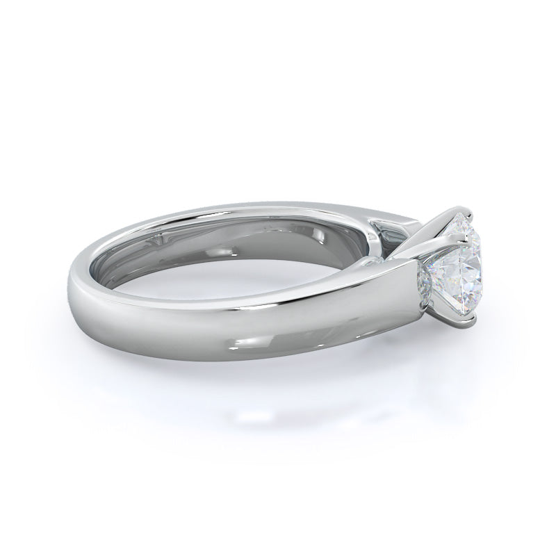 Round Cut Open Cathedral Diamond Engagement Ring with Lab Grown Diamond in 14KT Platinum view 2

