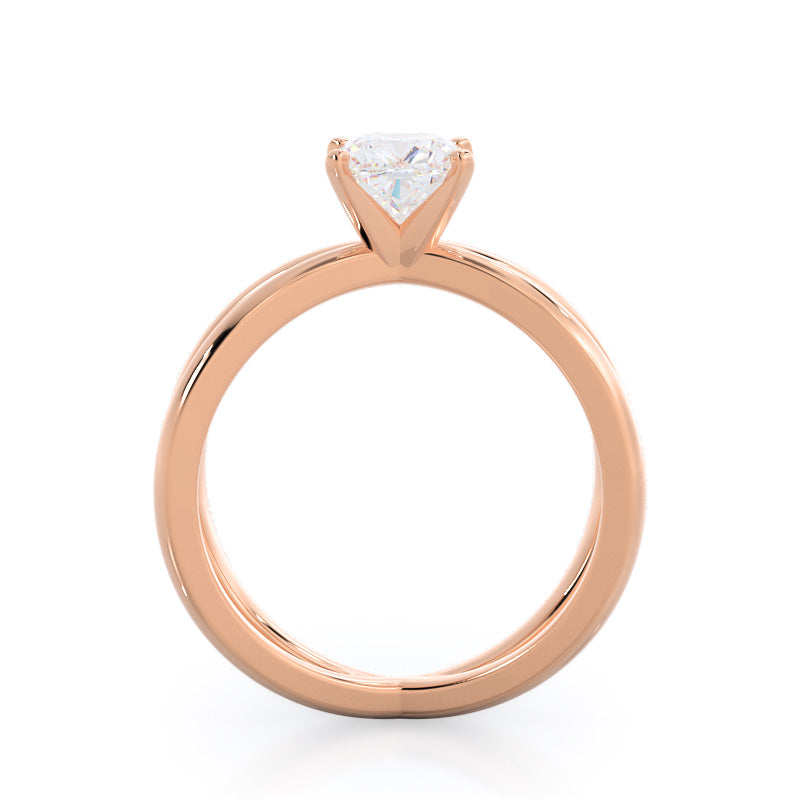 Cushion Cut Crisscross Diamond Engagement Ring with Lab Grown Diamond in 14KT Rose Gold view 2
