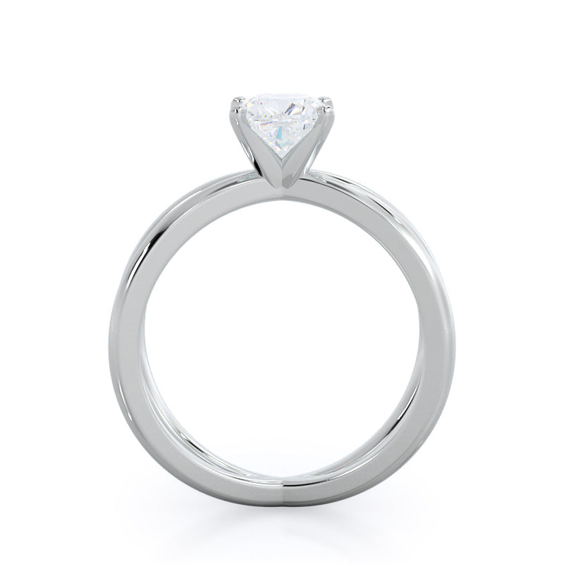 Cushion Cut Crisscross Diamond Engagement Ring with Lab Grown Diamond in 14KT Platinum view 2
