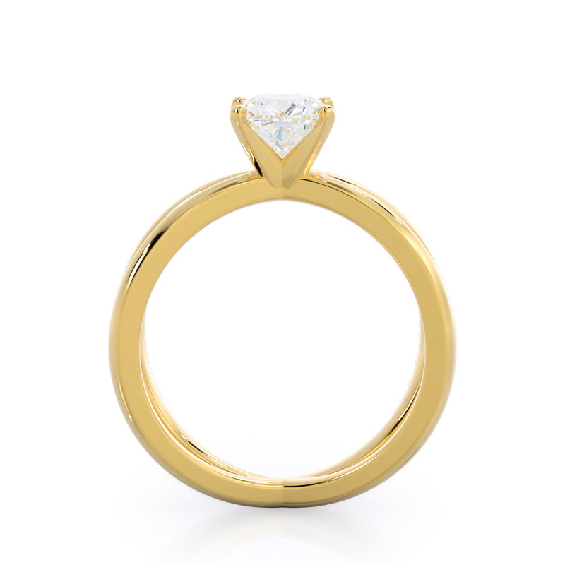Cushion Cut Crisscross Diamond Engagement Ring with Lab Grown Diamond in 14KT Yellow Gold view 2
