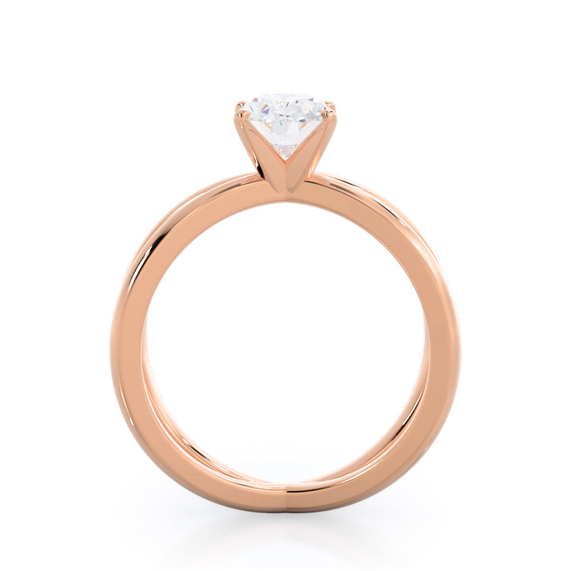 Oval Cut Crisscross Diamond Engagement Ring with Lab Grown Diamond in 14KT Rose Gold view 2
