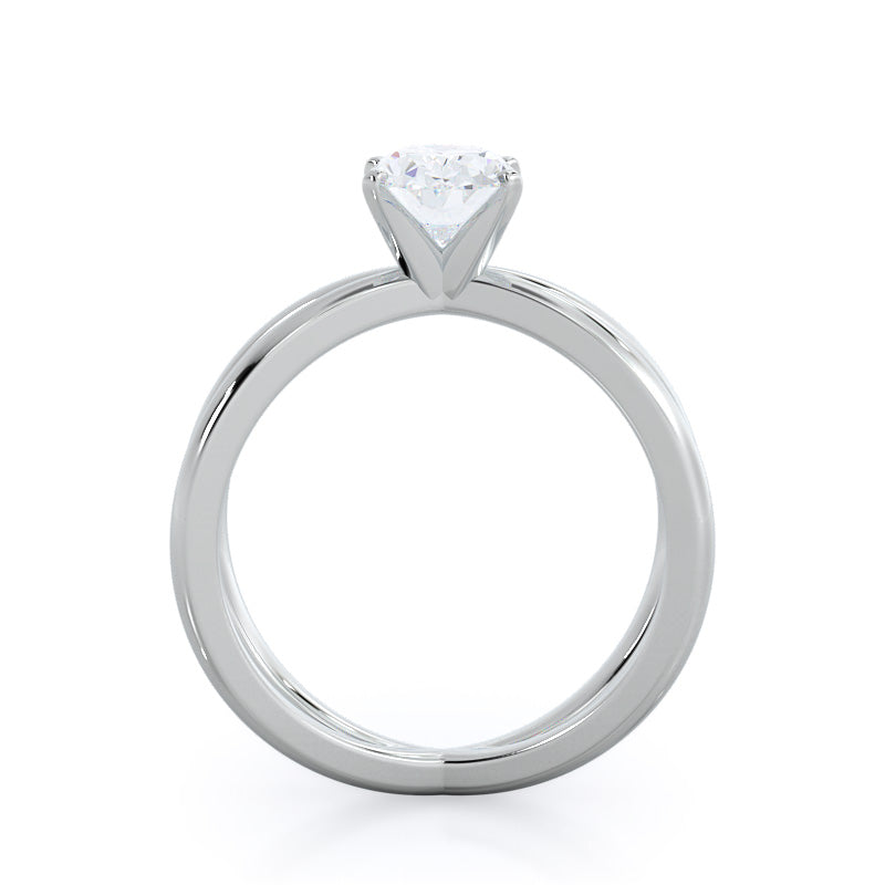 Oval Cut Crisscross Diamond Engagement Ring with Lab Grown Diamond in 14KT Platinum view 2
