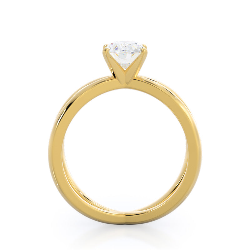 Oval Cut Crisscross Diamond Engagement Ring with Lab Grown Diamond in 14KT Yellow Gold view 2
