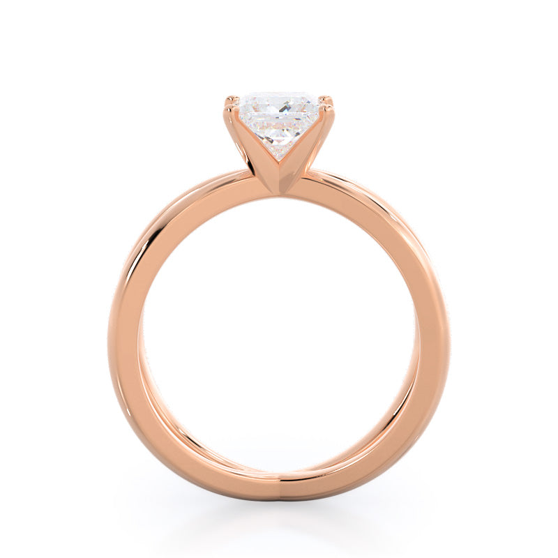 Princess Cut Crisscross Diamond Engagement Ring with Lab Grown Diamond in 14KT Rose Gold view 2
