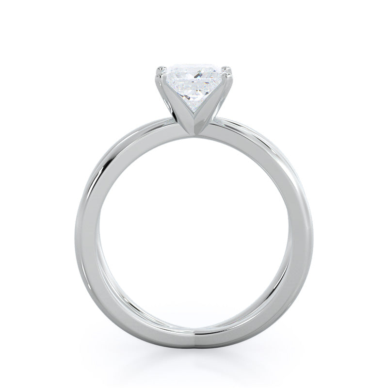 Princess Cut Crisscross Diamond Engagement Ring with Lab Grown Diamond in 14KT Platinum view 2
