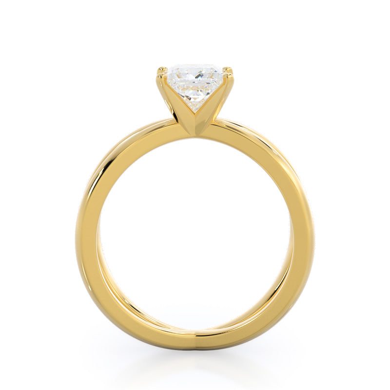 Princess Cut Crisscross Diamond Engagement Ring with Lab Grown Diamond in 14KT Yellow Gold view 2
