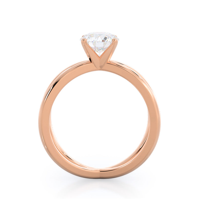 Round Cut Crisscross Diamond Engagement Ring with Lab Grown Diamond in 14KT Rose Gold view 2
