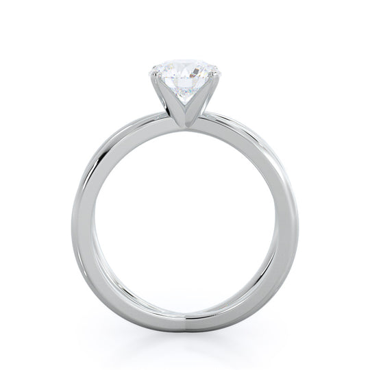 Round Cut Crisscross Diamond Engagement Ring with Lab Grown Diamond in 14KT Platinum view 2
