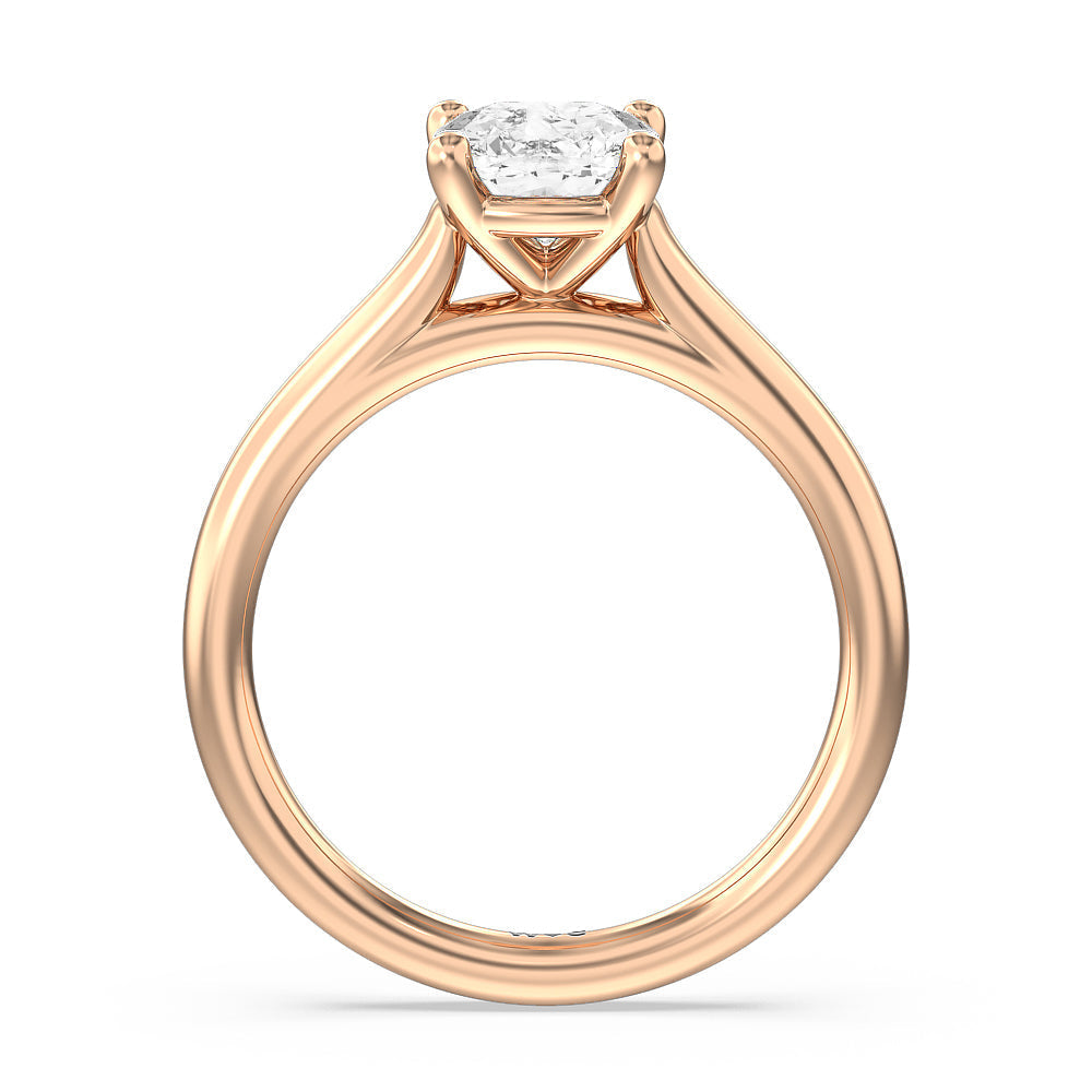Cushion Cut Poise Basket Diamond Engagement Ring with Lab Grown Diamond in 14KT Rose Gold view 4
