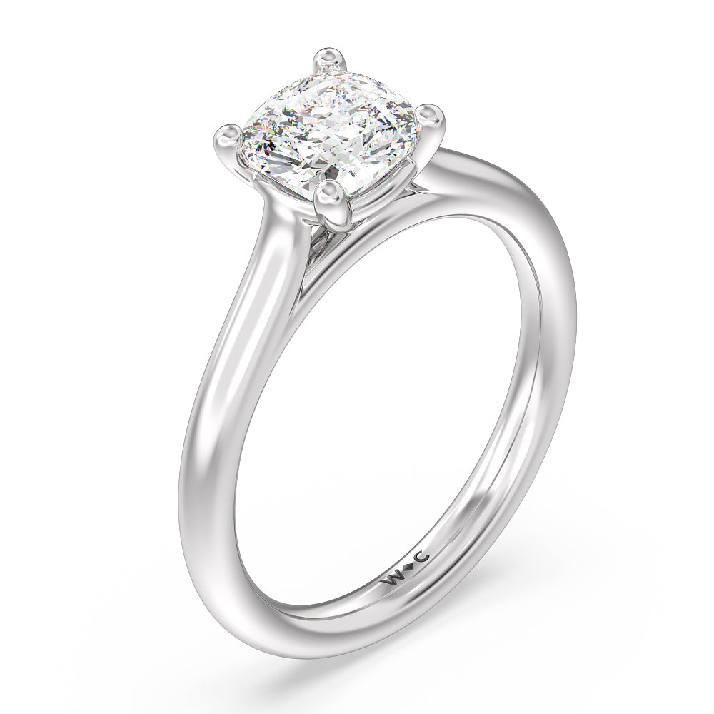 Cushion Cut Poise Basket Diamond Engagement Ring with Lab Grown Diamond in 14KT Platinum view 5

