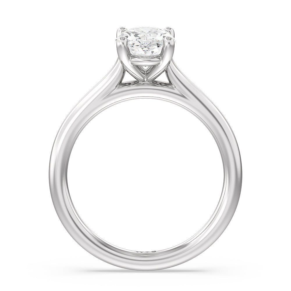 Oval Cut Poise Basket Diamond Engagement Ring with Lab Grown Diamond in 14KT Platinum view 4
