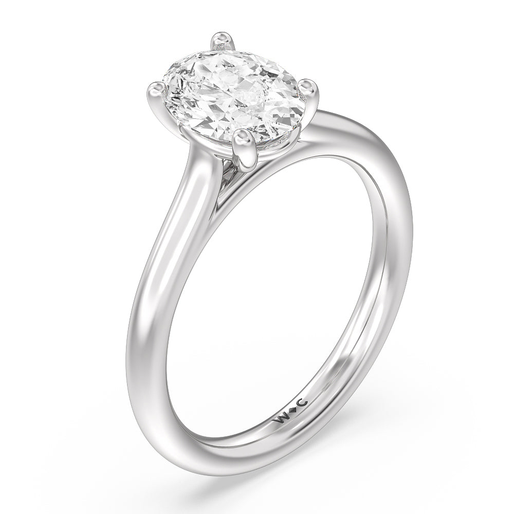 Oval Cut Poise Basket Diamond Engagement Ring with Lab Grown Diamond in 14KT Platinum view 5
