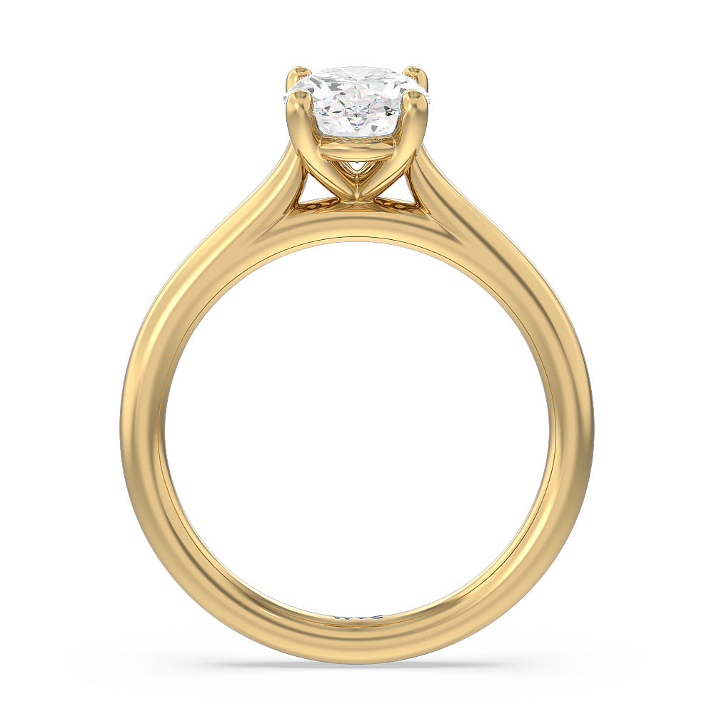Oval Cut Poise Basket Diamond Engagement Ring with Lab Grown Diamond in 14KT Yellow Gold view 4
