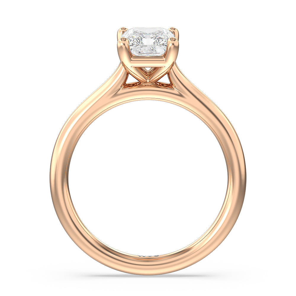 Radiant Cut Poise Basket Diamond Engagement Ring with Lab Grown Diamond in 14KT Rose Gold view 4
