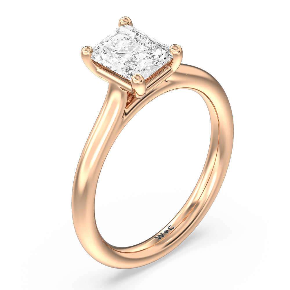 Radiant Cut Poise Basket Diamond Engagement Ring with Lab Grown Diamond in 14KT Rose Gold view 5
