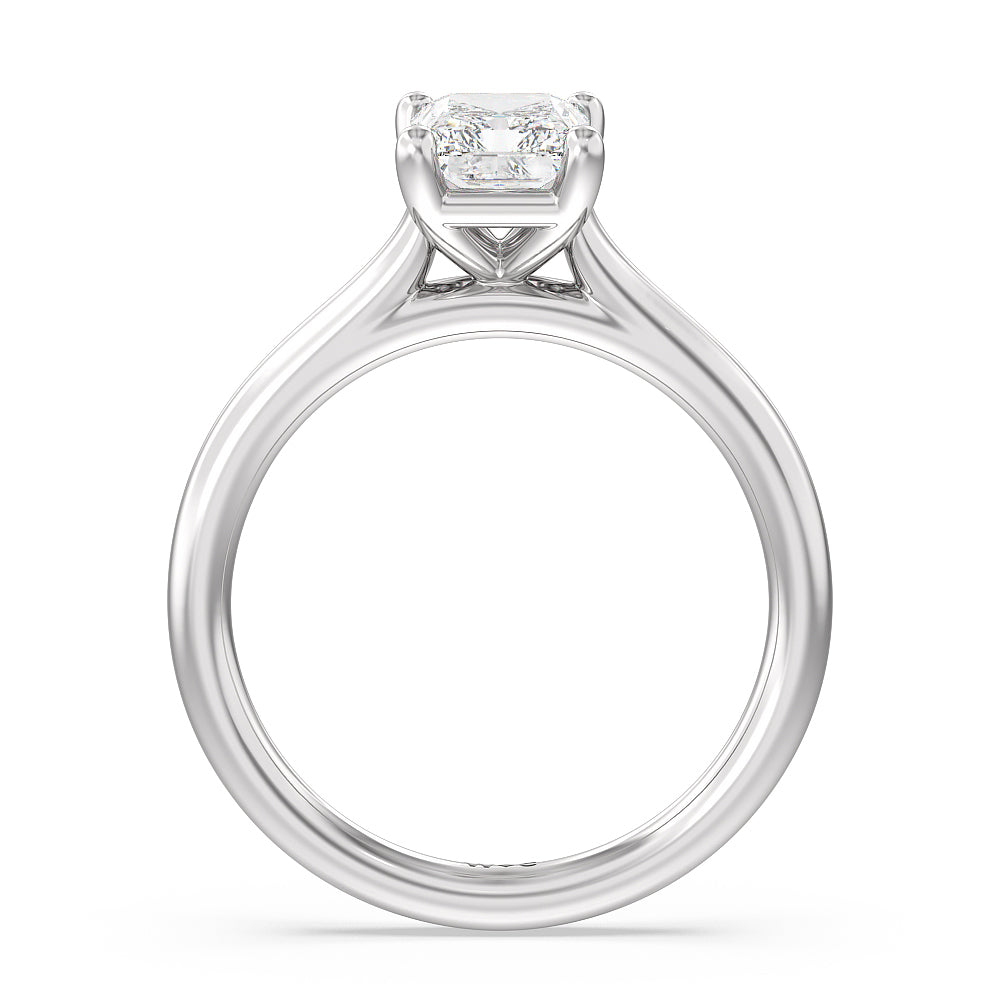 Radiant Cut Poise Basket Diamond Engagement Ring with Lab Grown Diamond in 14KT Platinum view 4
