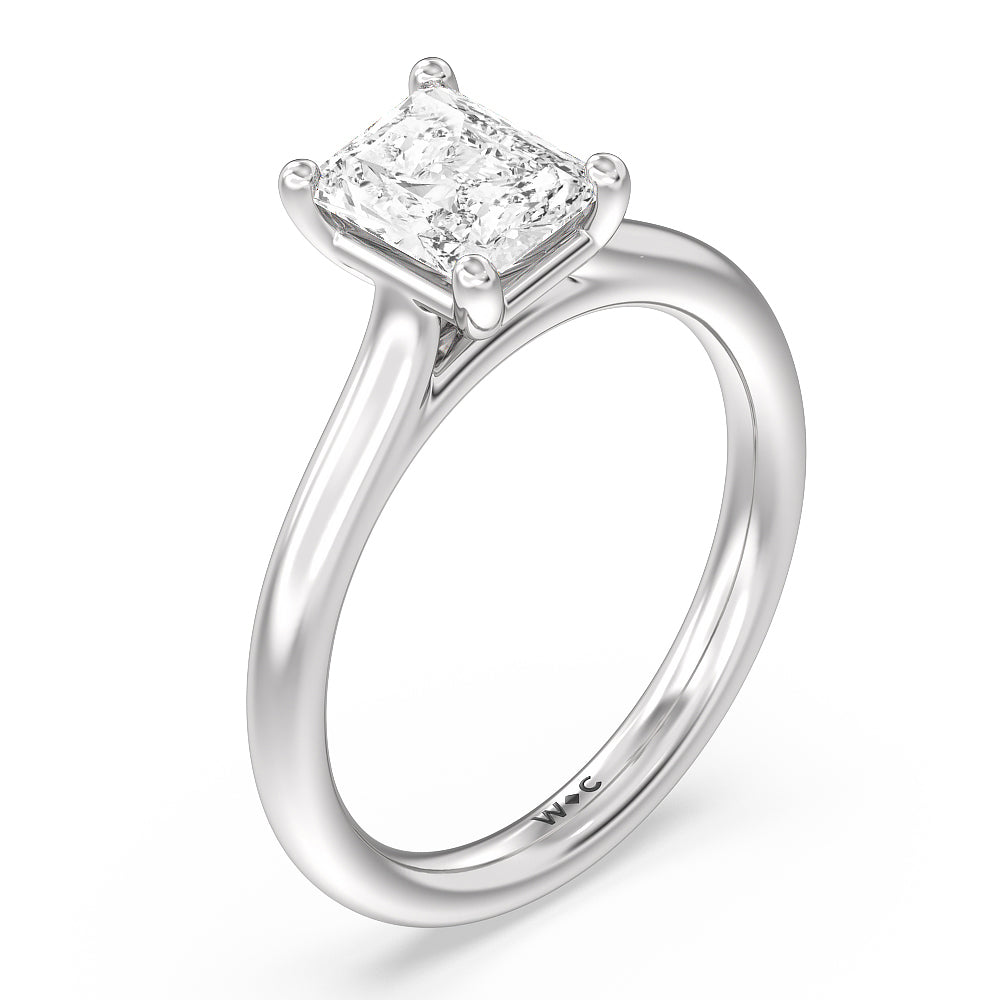 Radiant Cut Poise Basket Diamond Engagement Ring with Lab Grown Diamond in 14KT Platinum view 5
