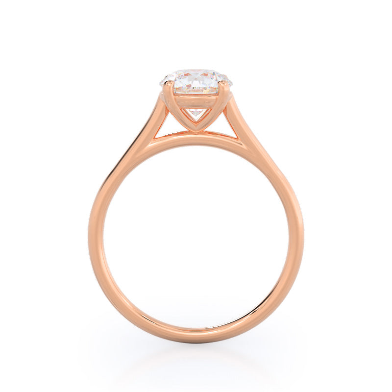 Round Cut Poise Basket Diamond Engagement Ring with Lab Grown Diamond in 14KT Rose Gold view 4
